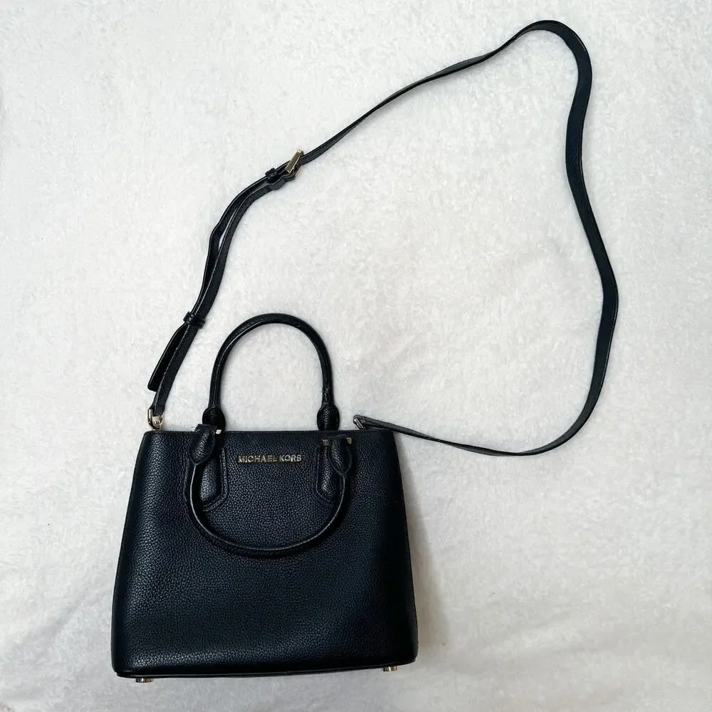 Michael Kors Black Leather‎ Crossbody Purse